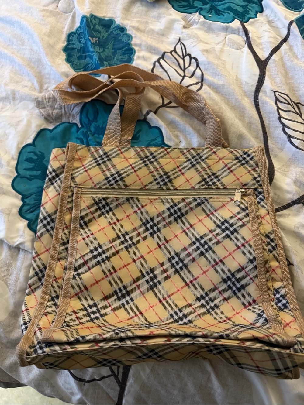 Classic Plaid lunch Bag in Beige - Women Bags